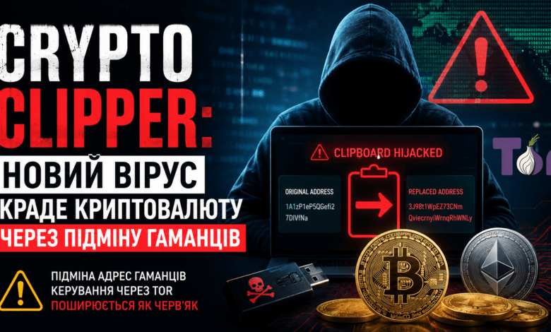 Crypto Clipper — новий вірус для Windows, який підміняє адреси криптогаманців та краде криптовалюту через мережу Tor